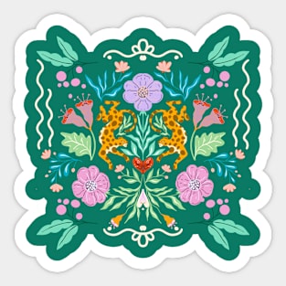 Emerald Wilderness: A Symmetrical Nature’s Dance Sticker